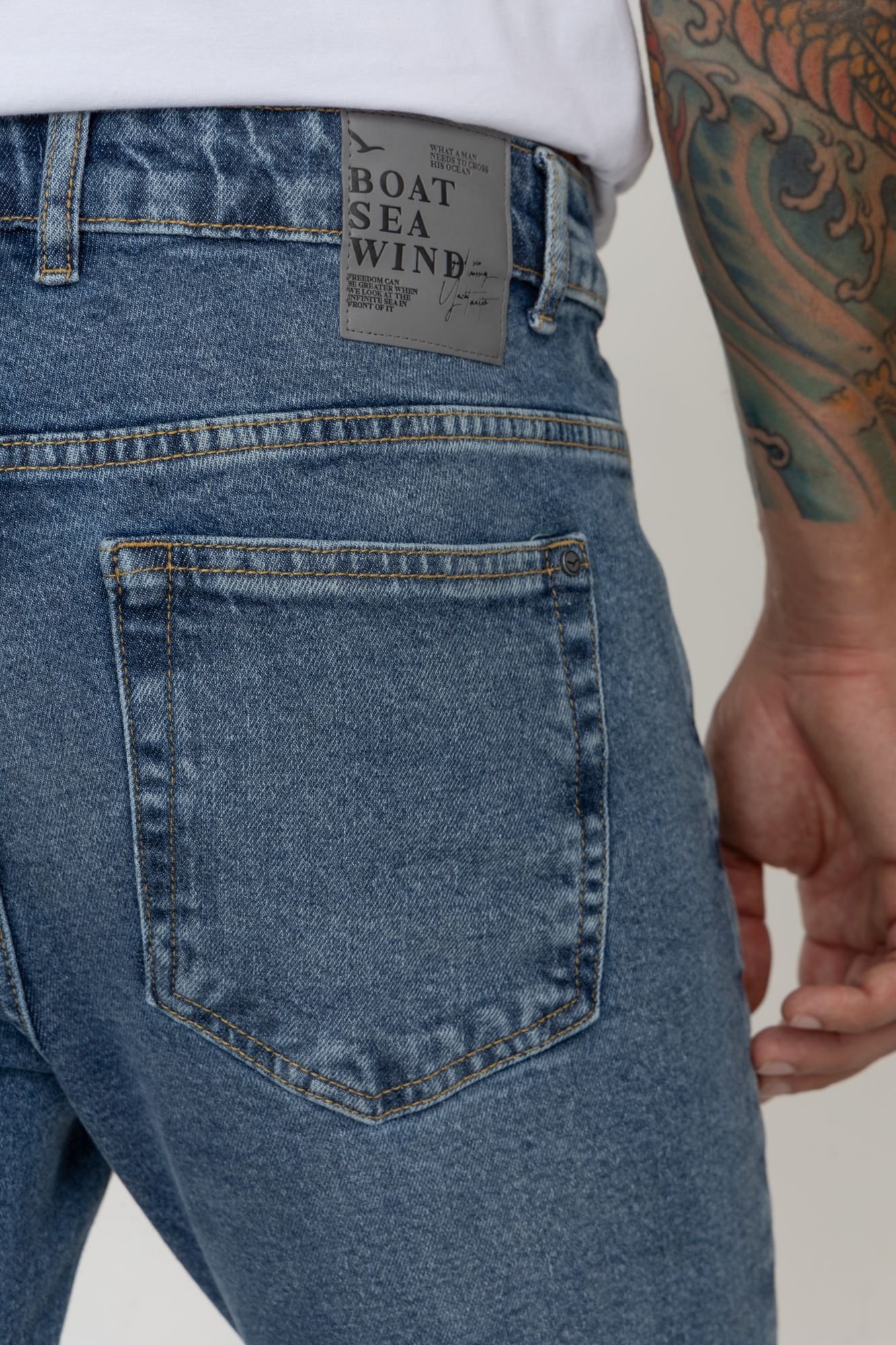 MARK & LONA Gauge JQ Basic Pants サイズS Calça pantacourt jeans com detalhe de pesponto - Madame Ninna